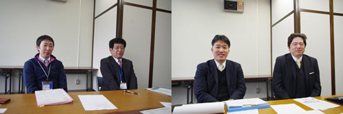 （左）鳥取県統轄監広報課 美甘哲也さん、湯浅英雄さん（右）鳥取県企画部情報政策課　金子聡さん、森本浩之さん
の写真